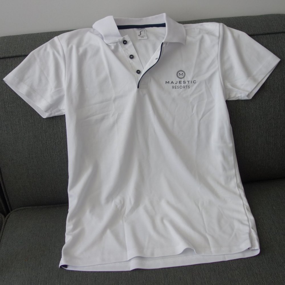 Majestic Resorts Performer Men 01180 SOL'S White Polo Size M